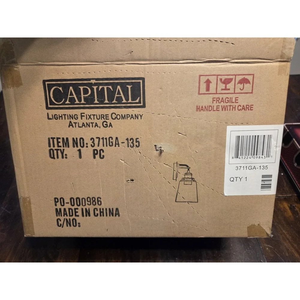 Capital Lighting 3711GA-135 Signature Wall Sconce Graphite Aged Brass‎ Open Box
